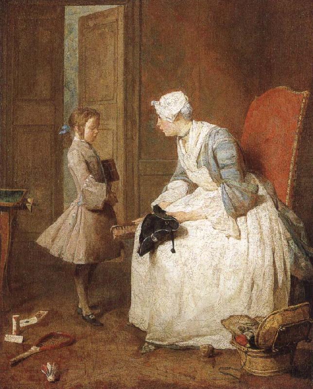 Jean Baptiste Simeon Chardin The gouvernante Norge oil painting art